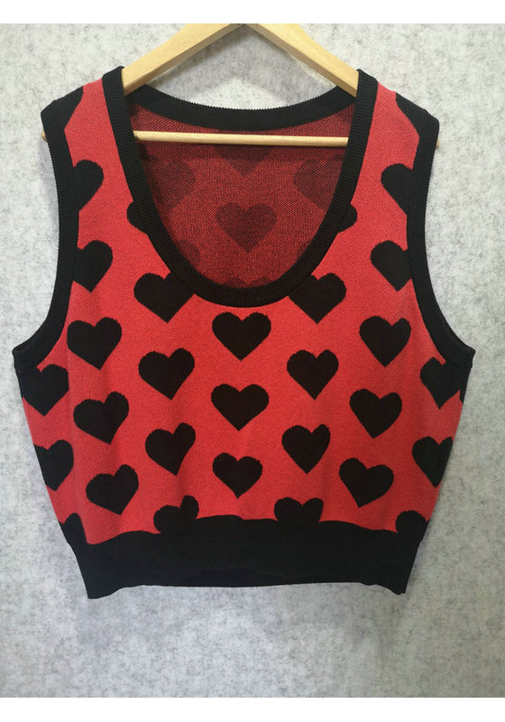 KNIT HEART TANK TOP 12GG 2/28 60%COTTON 40%ACYRLIC