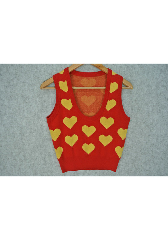 KNIT HEART TANK TOP 12GG 2/28 60%COTTON 40%ACRYLIC