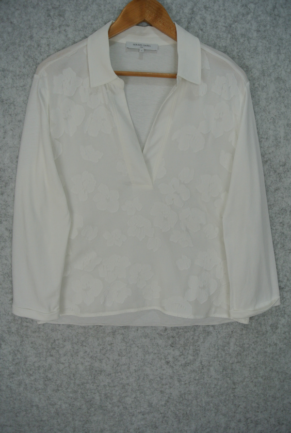 DMT46M245  WOMEN’S JUMPER  POLO NECK LONG SLEEVE FLOWER PATTERN JERSEY KNIT MOQ 200PCS/COLOR