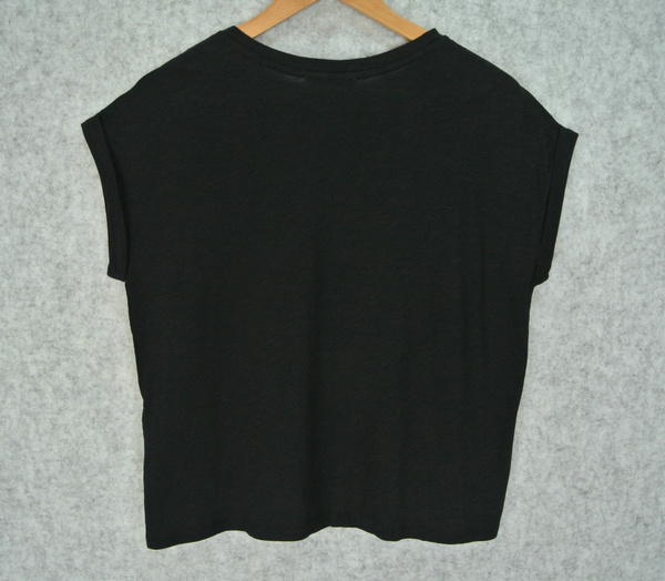 KTOP42K610 TERY  WOMEN’S JUMPER JERSEY KNIT ROUND NECK SLEEVELESS SEQUINS EMBROIDERY AT SHOULDER BLACK CASUAL TANK MOQ 200PCS/COLOR
