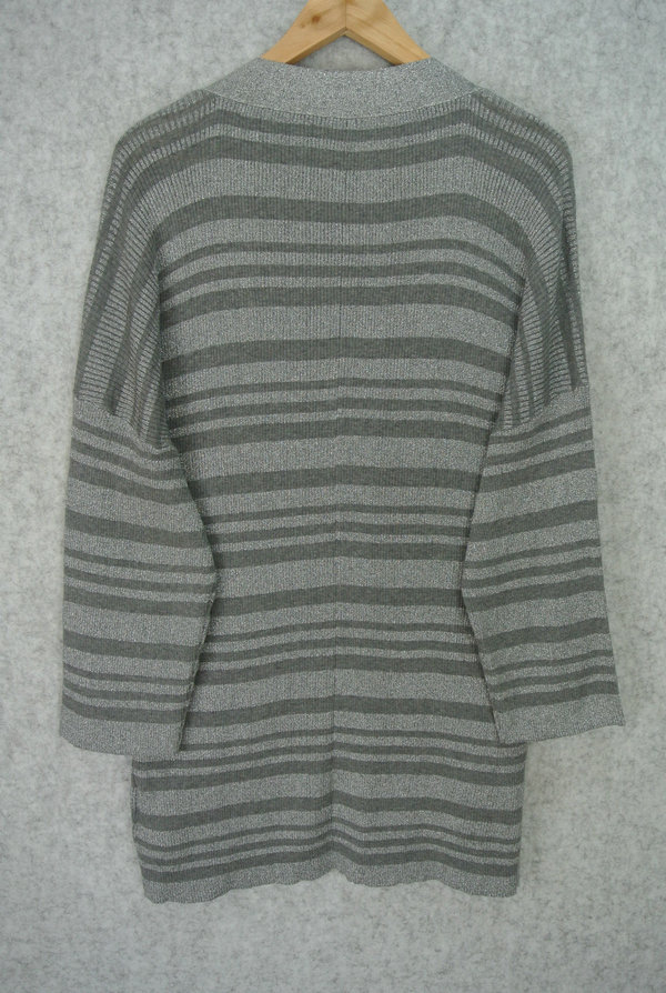 08MTU10WILL WOMEN’S CARDIGAN KNITTED 3/4 SLEEVE 2 COLORS STRIPES LONG STYLE MOQ 200PCS/COLOR