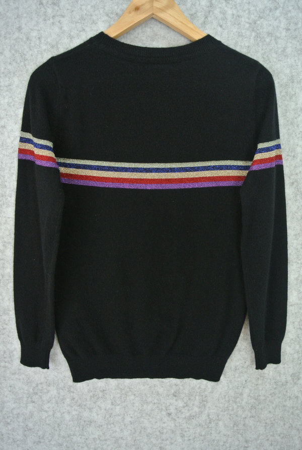 09JACOB1FMT WOMEN’S JUMPER KNITTED ROUND NECK LONG SLEEVE LUREX RAINBOW STRIPE MOQ 200PCS/COLOR