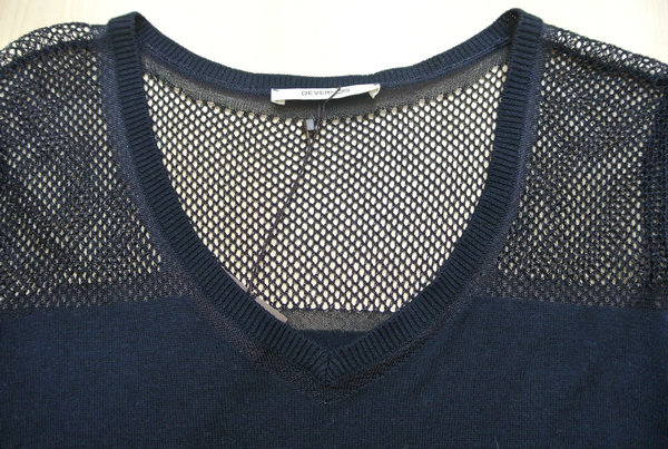 67112 AUDACIEUX WOMEN’S JUMPER KNITTED V NECK LONG SLEEVE MESH UPPER PART MOQ 200PCS/COLOR