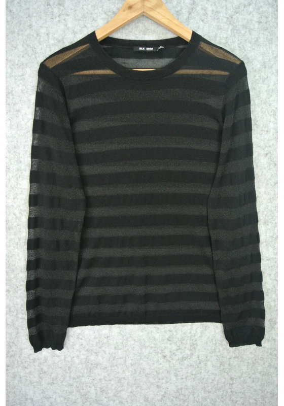 BFMK06 WOMEN'S JUMPER KNITTED ROUND NECK LONG SLEEVE TRANSPARENT LUREX STRIPE MOQ 200PCS/COLOR