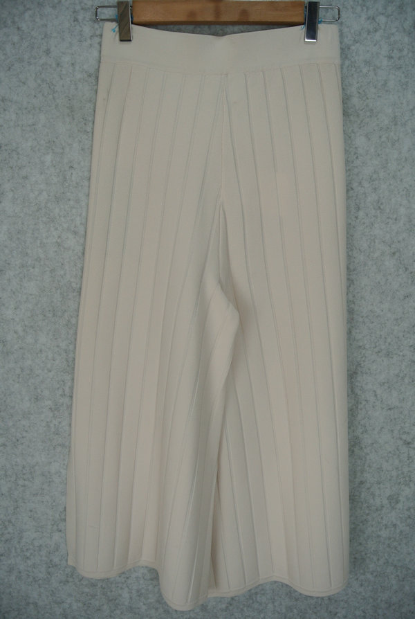 KNTR8212  WOMEN’S WIDE-LEGGED TROUSERS KNITTED RIB STITCH SLIT AT LEG OPENNING MOQ 200PCS/COLOR