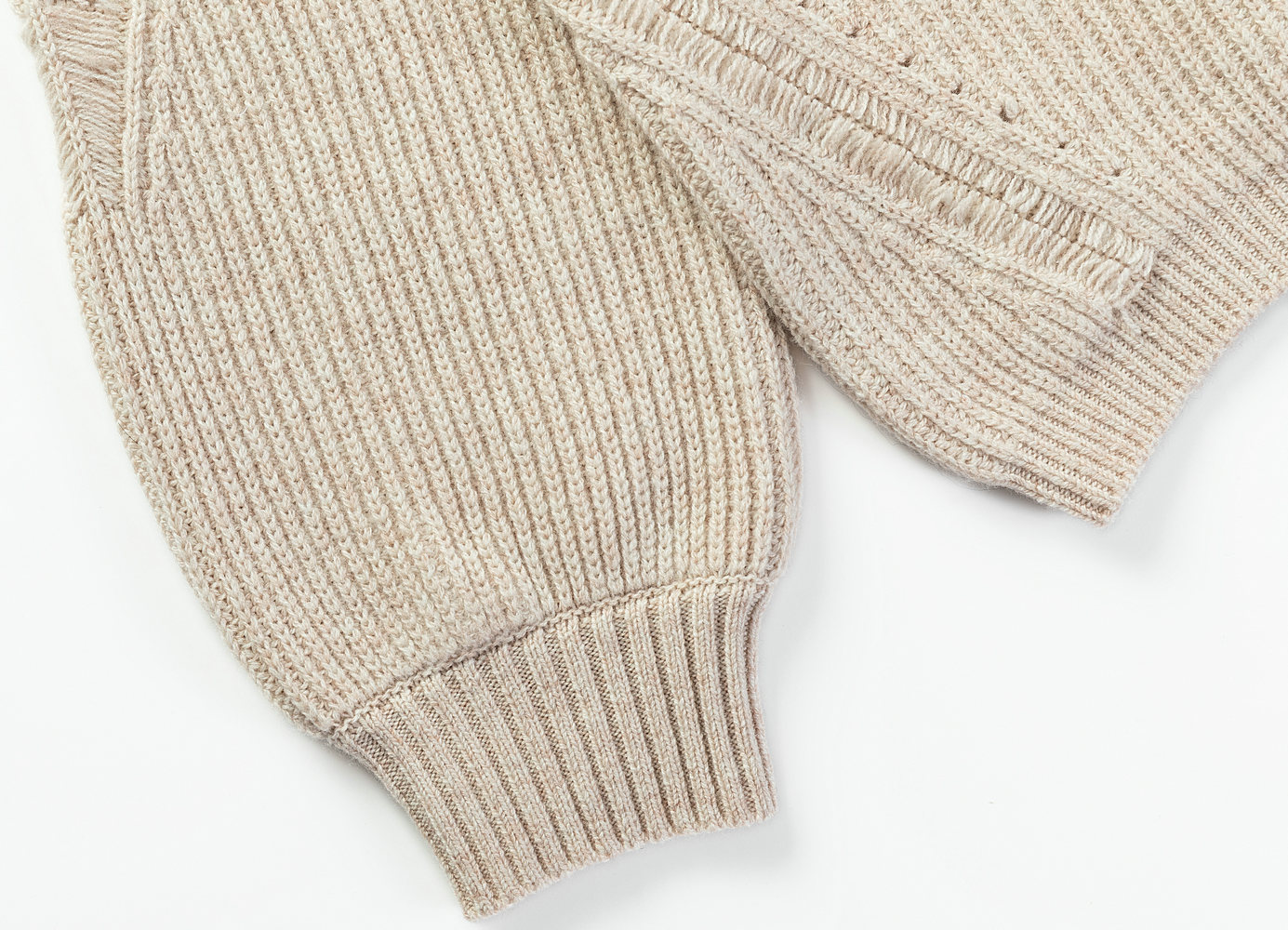 21092-A  WOMEN’S JUMPER KNITTED V NECK LONG SLEEVE FULL FASHION WITH POINTELLE BIG FRENCH SLEEVE MOQ 200PCS/COLOR
