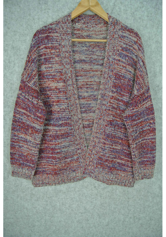 QM17014 COLORFUL WOMEN'S CARDIGAN KNITTED V NECK LONG SLEEVE MIX COLOR EFFECT MOQ 200PCS/COLOR