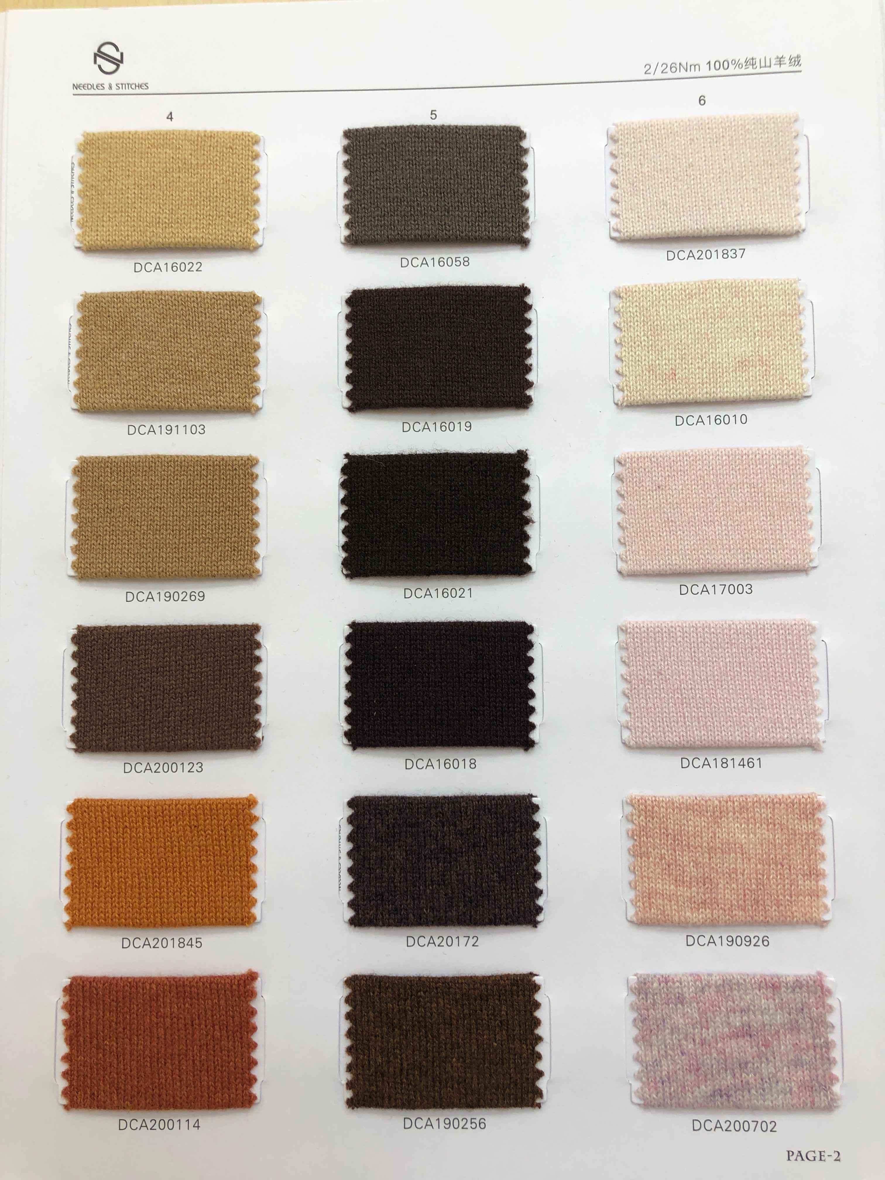 2/26 100%CASHMERE COLOR CARDS more than 180 colors page 1~3