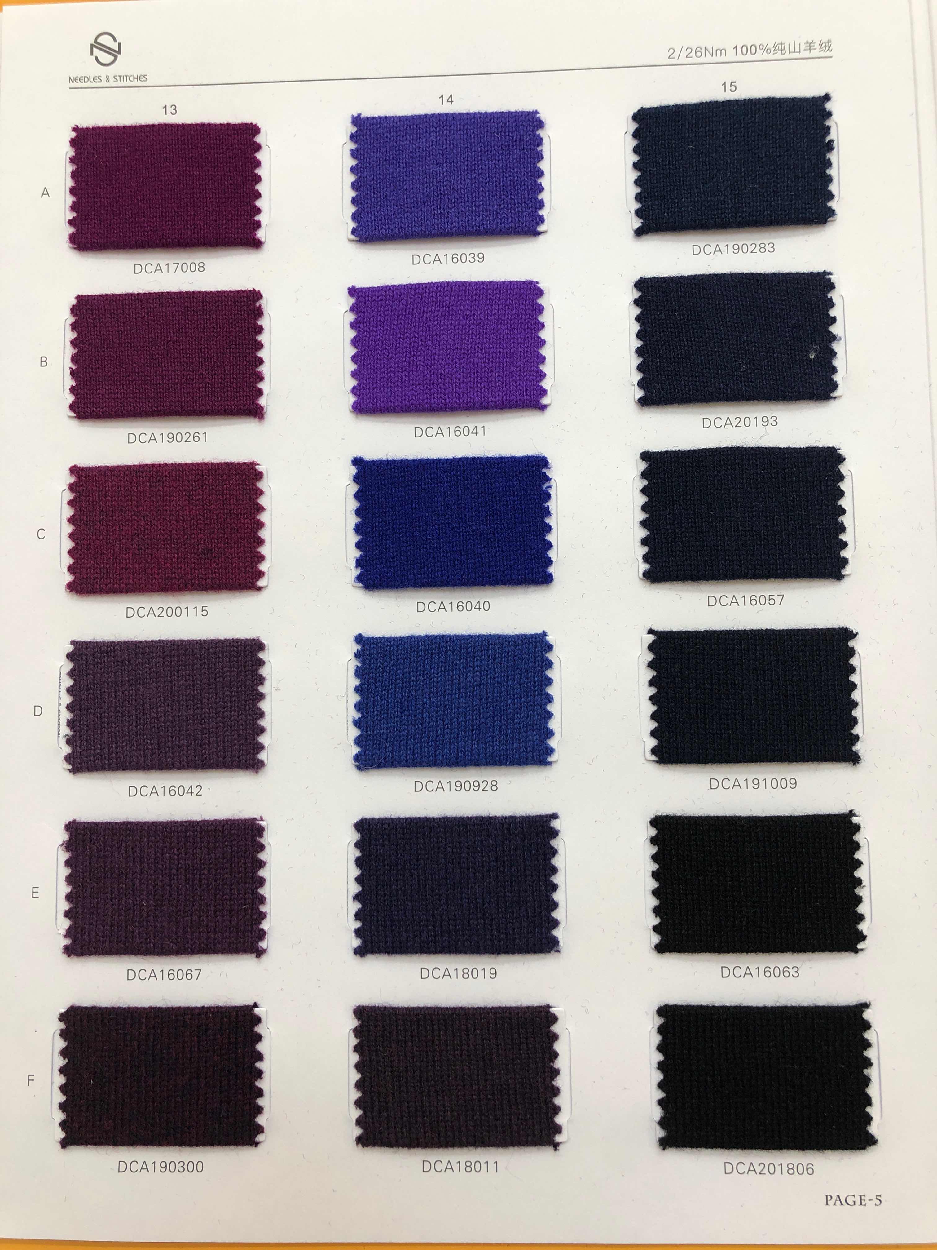 2/26 100%CASHMERE COLOR CARDS more than 180 colors page 4~7