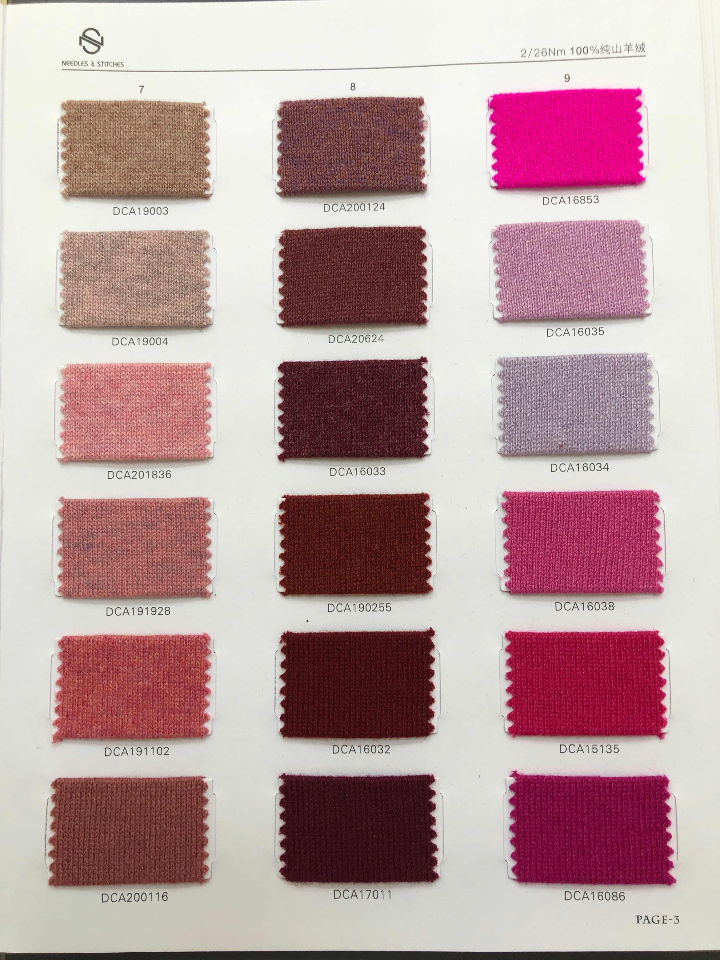 2/26 100%CASHMERE COLOR CARDS more than 180 colors page 1~3