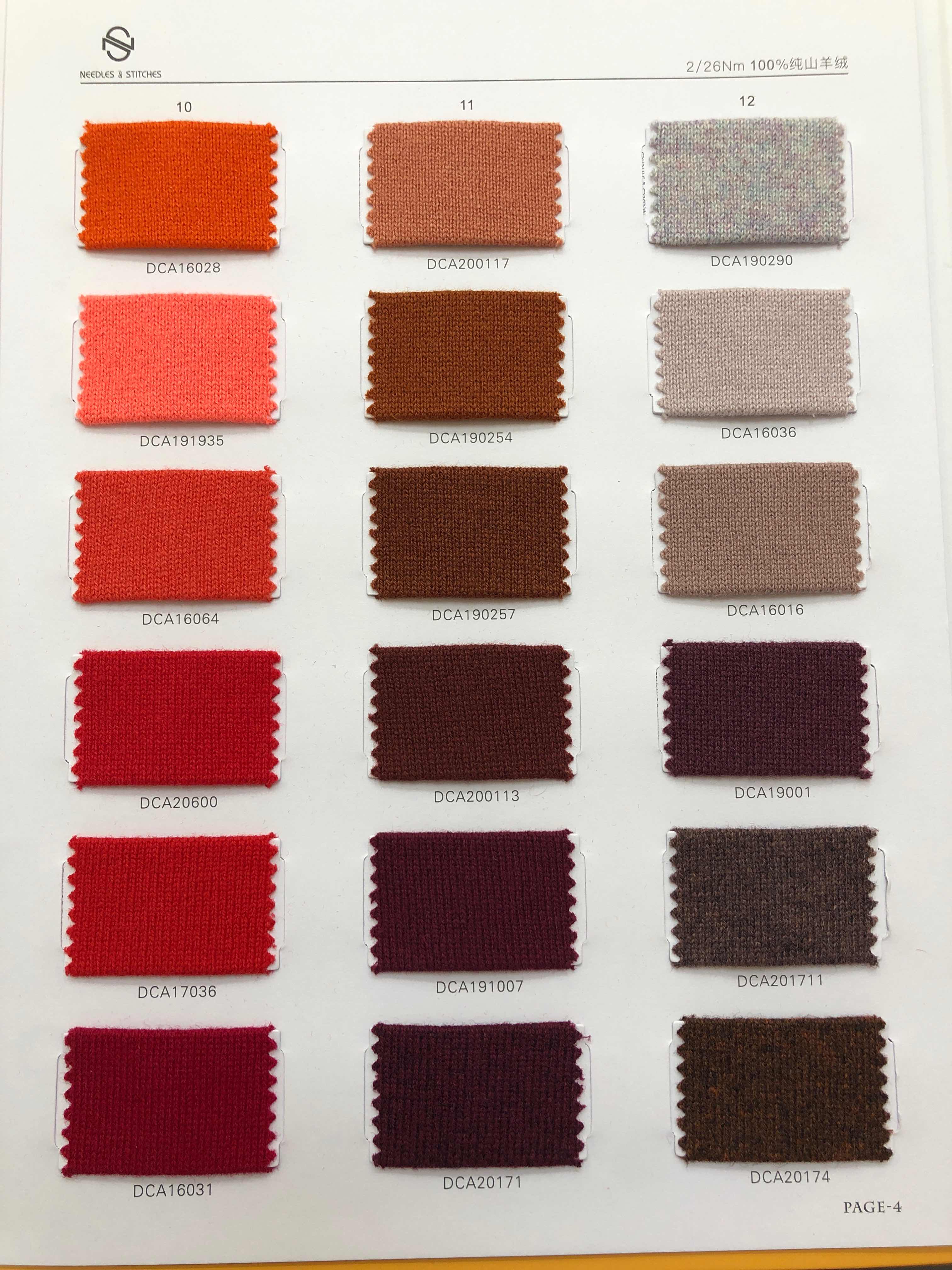 2/26 100%CASHMERE COLOR CARDS more than 180 colors page 4~7