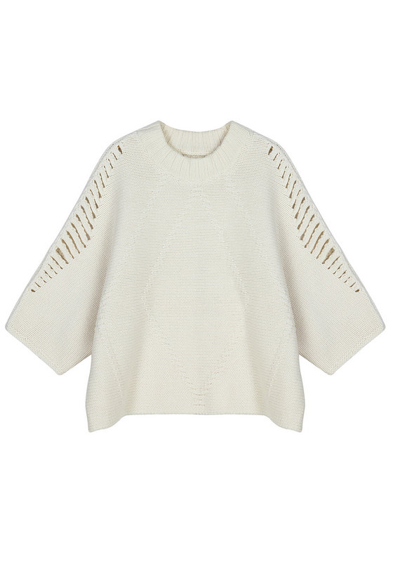 21103 WOMEN'S JUMPER KNITTED ROUND NECK 3/4 SLEEVE WITH LEAF PATTERN AND DIAMOND JACQUARD ON BODY MOQ 200PCS/COLOR